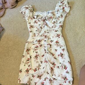 White floral bodycon dress